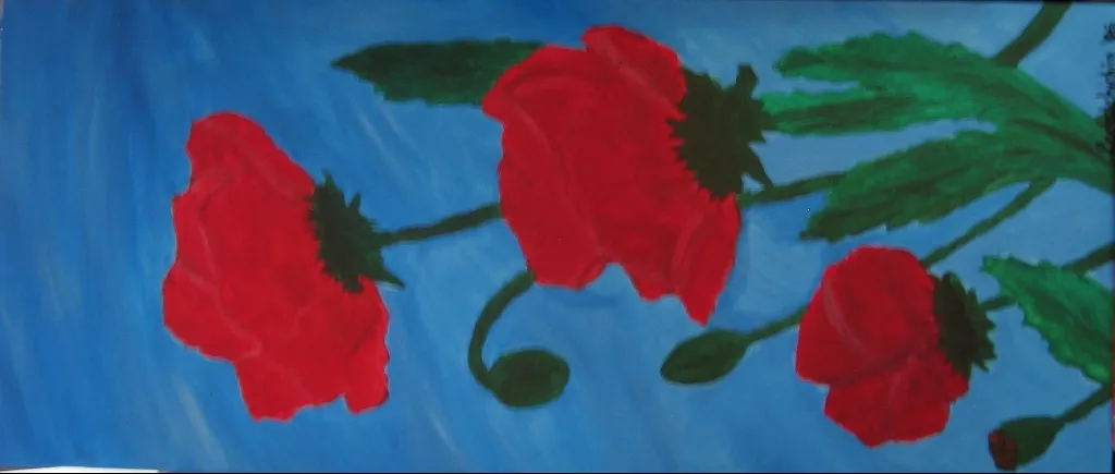 Originalgemälde Klatschmohn