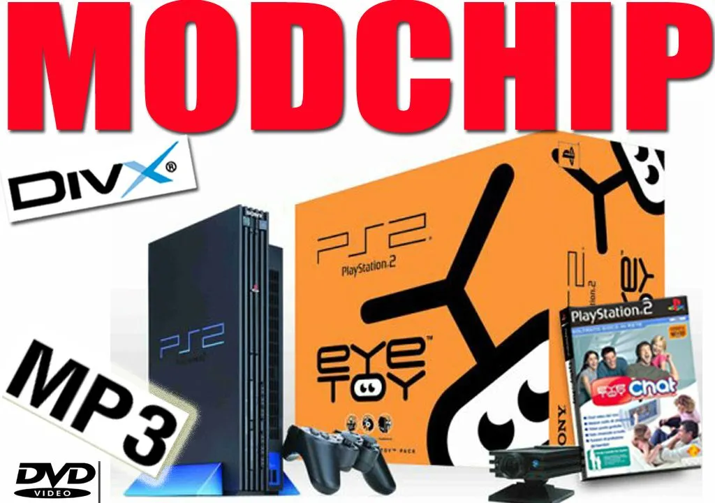 Playstation 2 mit Umbau / Modchip + Eyetoy + Orig. Spiele und MEGA ZUBEHEÖR !!!! – Bild 1