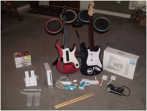 Nintendo Wii Guitar Hero Musik Super  Bundle